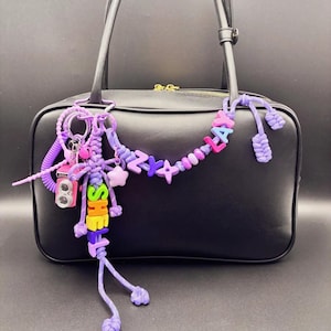 Dije de cuerda para bolso con nombre inicial personalizado, regalos del alfabeto con nombre, regalo de amor para él, accesorio de llavero para bolso con dije de cuerda Y2k