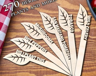 Herb Garden Plant Markers, Garden Marker Bundles Laser Cut SVG File, Instant Download, Glowforge, Plant sign Herb Stakes Vegetable Stakes