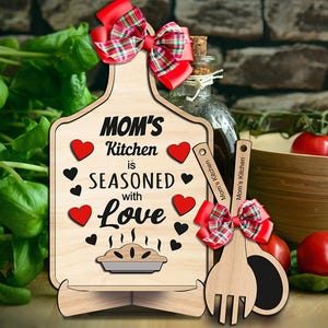 Tabla de cortar para cocina para el día de la madre, regalo para la abuela, regalo para mamá, decoración para el hogar con láser Glowforge, los mejores utensilios SVG con láser de Snoops