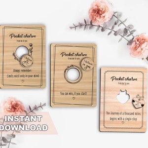 Incoraggia la motivazione Fascino dell'abbraccio tascabile, Ti invio un po' d'amore, File di taglio SVG pronto per il laser - DOWNLOAD IMMEDIATO, Manchi regalo, Abbraccio virtuale