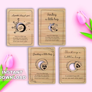 Pocket Hug Card, Sending You Some Love, SVG Laser-Ready Cut File -INSTANT DOWNLOAD, Missing you Gift, Virtual Hug,Gift For Him, Gift For Her