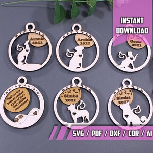 Forever Loved Dog Cat Pet Memorial Ornament SVG Glowforge Laser Cut file, Pet Memorial Gift for Pet Owner, Pet Memorial Dog, Cat Memorial