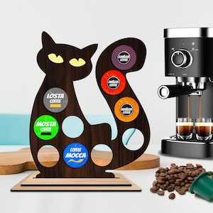 Porta capsule per caffè Cat Dolce Gusto Porta cialde Svg, Porta cialde Nescafe, File di taglio pronto per il laser SVG - DOWNLOAD IMMEDIATO, Porta cialde Nespresso