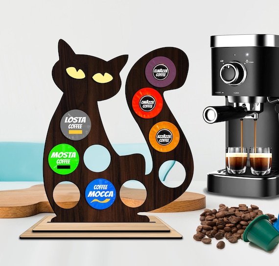 Cat Coffee Pod Holder SVG Laser Cut File Dolce Gusto Nespresso Nescafe  Capsules