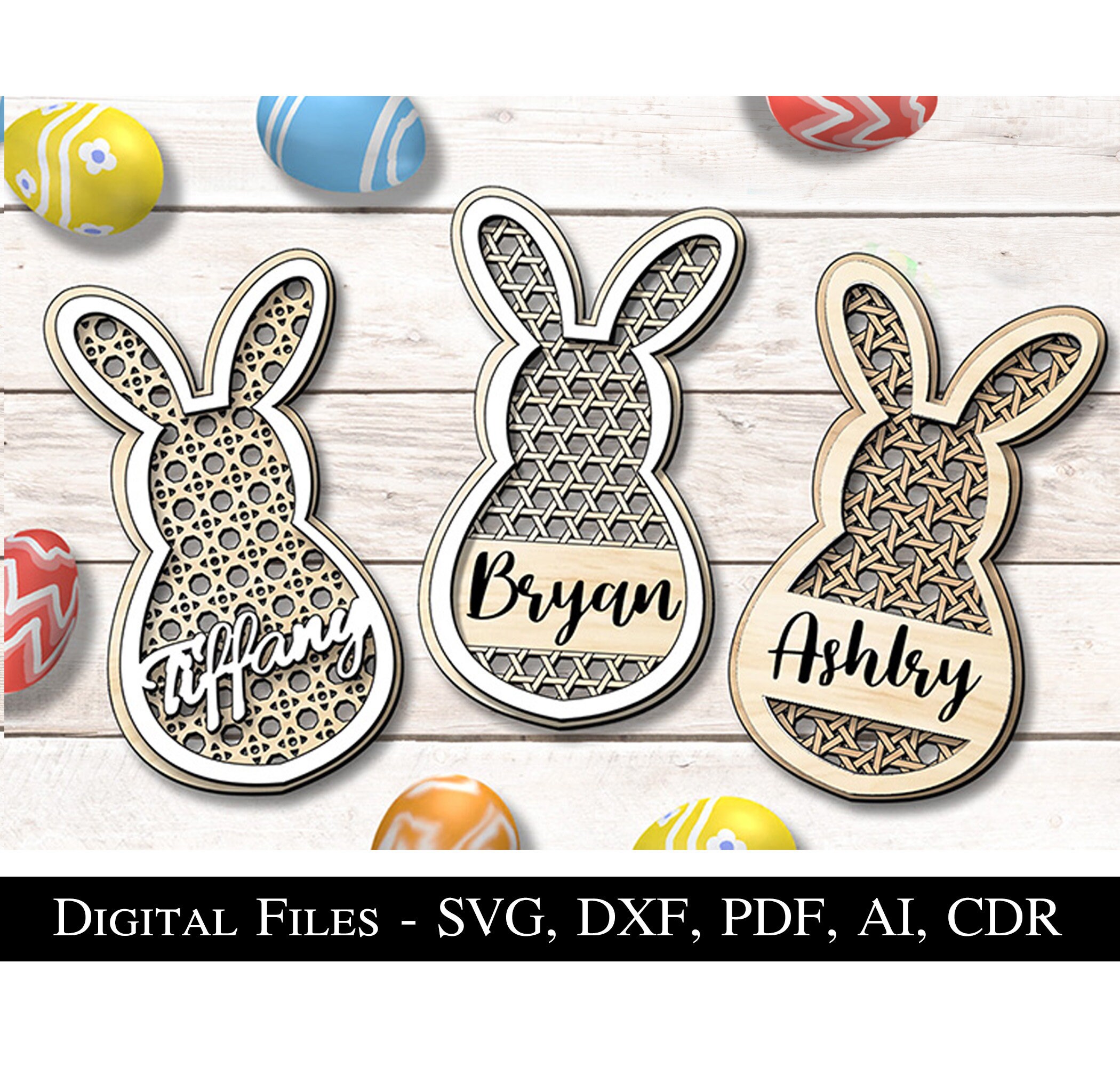 Over 150 Easter Basket Name Tag Cut Out Form Bunny Egg Carrot SVG ...