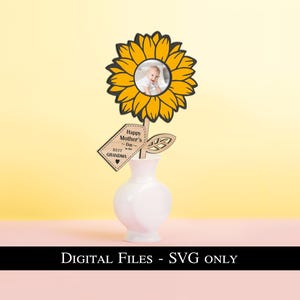 Marco de fotos para el día de la madre, regalo, grabado con flores, bebé, niño, foto SVG, regalo, mensaje, corte láser, descarga digital, decoración del hogar, decoración de la casa