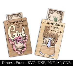 Neugeborenen Baby Kleinkind Geld Halter Geschenk SVG Laser Glowforge Kind Kind Junge Mädchen präsentieren Beste Laser Digital Download mehrschichtig