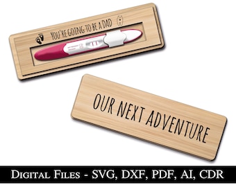 Pregnancy Reveal to Husband Gift Box Pregnancy Test Keepsake for Lifetime Newborn Baby Birth SVG Laser Cut File Digital File Become a Father