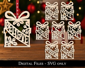 クリスマスツリー納屋キルトSVG：ファームハウスレーザーカット