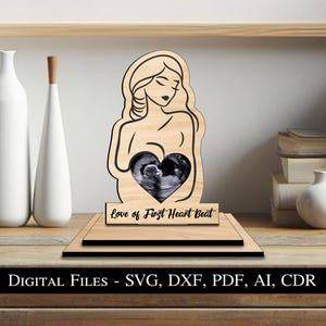 Marco de fotos de ultrasonido para bebé, letrero de regalo de ecografía SVG, anuncio de embarazo con láser, tablero de nacimiento, niño recién nacido, niña, niño, descarga instantánea