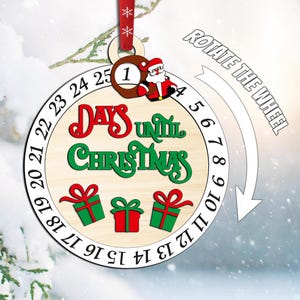 Santa Claus Countdown Calendar Christmas Home Decoration SVG