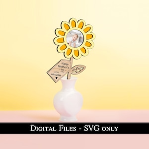 Muttertagsgeschenk Blume Foto Bilderrahmen Baby Kind Geschenk SVG Nachricht Beste Laser Cut Datei Digital Download Home Dekor Hausdekoration