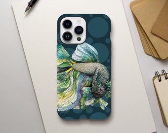 Estuche rígido Pez Beta Acuarela