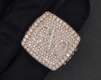 Iced Out Rings for Men, VVS Clarity Cubic Zircon / Moissanite Championship Rings, Statement Rings, Custom Ring, Hip Hop Jewelry Gift