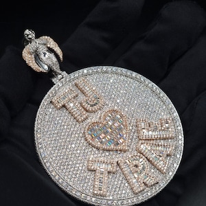 Custom made Iced Out Hip Hop Pendant | Chunky Moissanite pendant | 925 Silver / 10K Gold | Custom Handmade Moissanite Jewelry