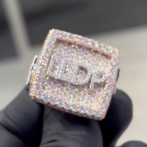 Iced Out Rings for Men, VVS Clarity Cubic Zircon / Moissanite Championship Rings, Statement Rings, Custom Ring, Hip Hop Jewelry Gift