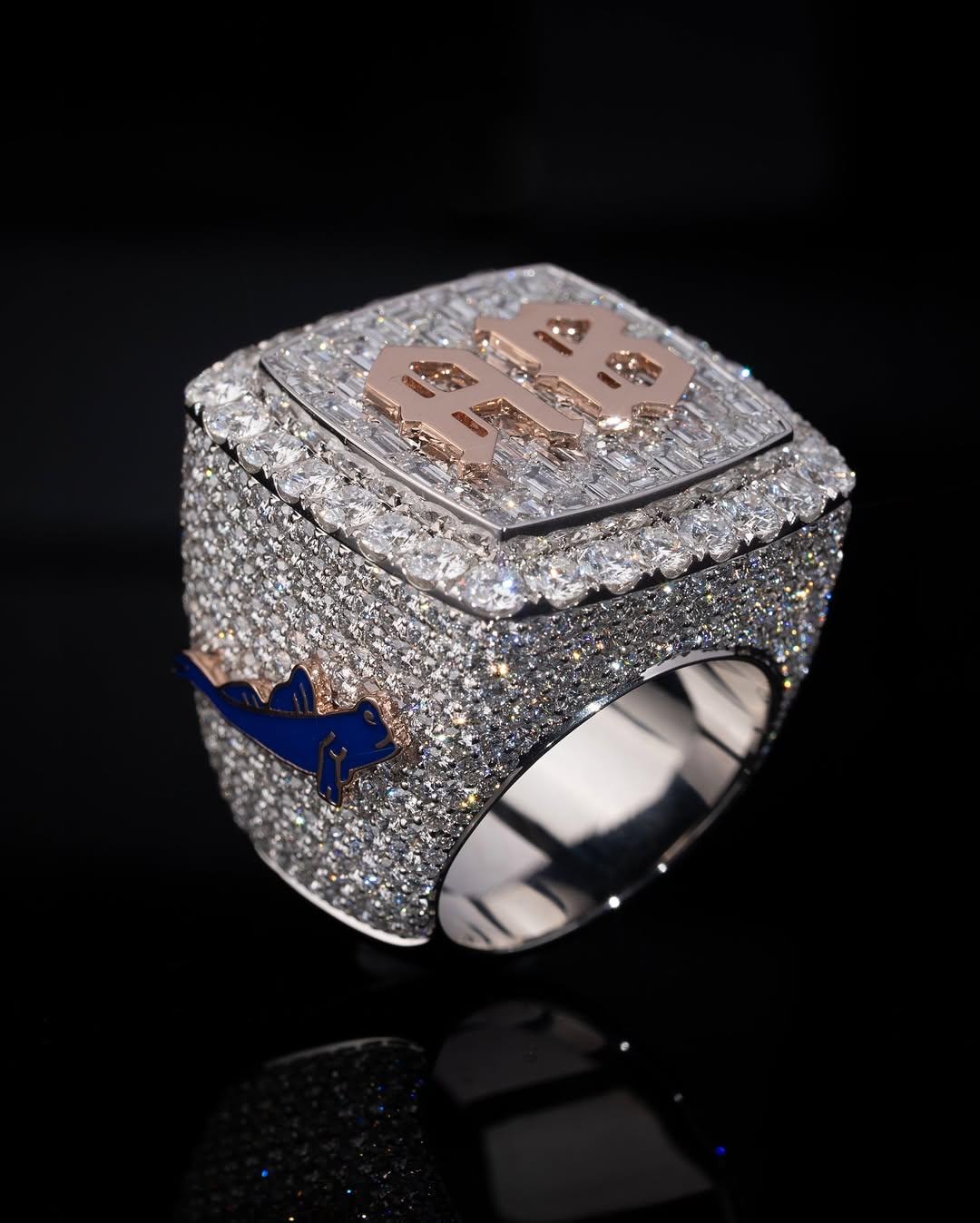 Custom Iced Out Championship Ring, 925 Sterling Silver & VVS Moissanite ...
