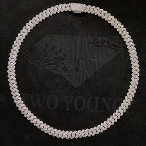 Łańcuszek z ogniwami kubańskimi o średnicy 12 mm, kamienie Moissanite VVS, tester diamentów Pass, łańcuszek męski/damski, dostępny w srebrze próby 925/złoto 10k