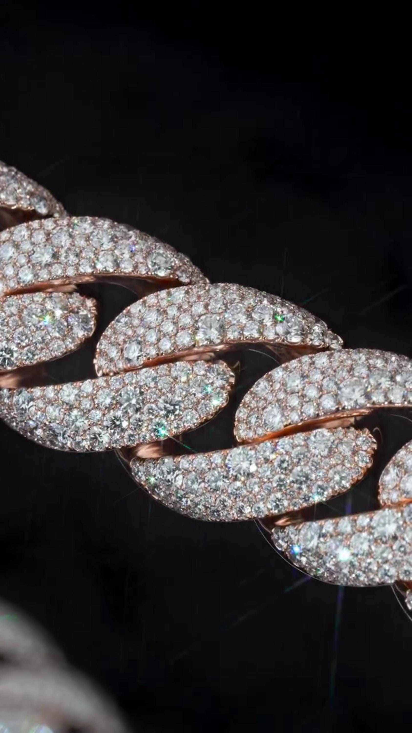 22mm Mosaic Set Miami Cuban Link Chain | VVS1 Moissanite Diamonds