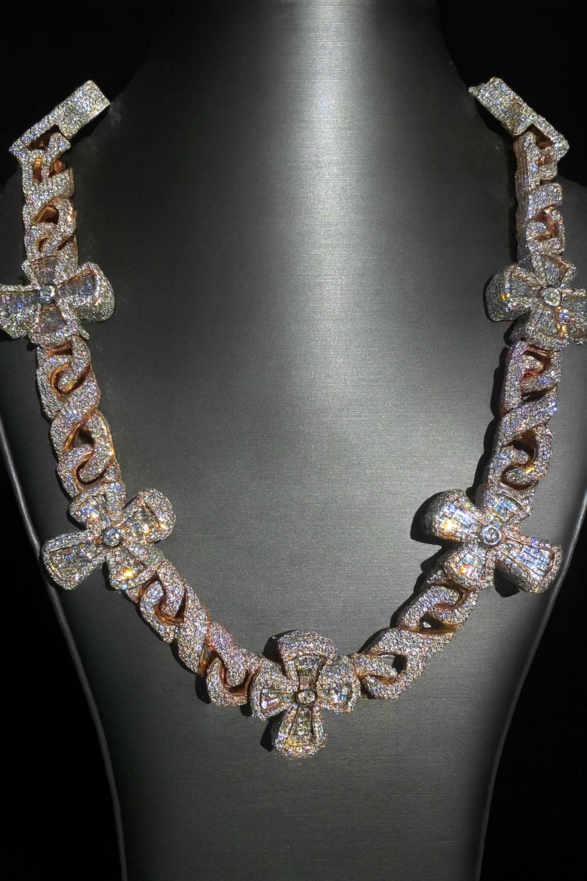 VVS1 Diamond Cross Necklace Chain, VVS1 Quality Baguette