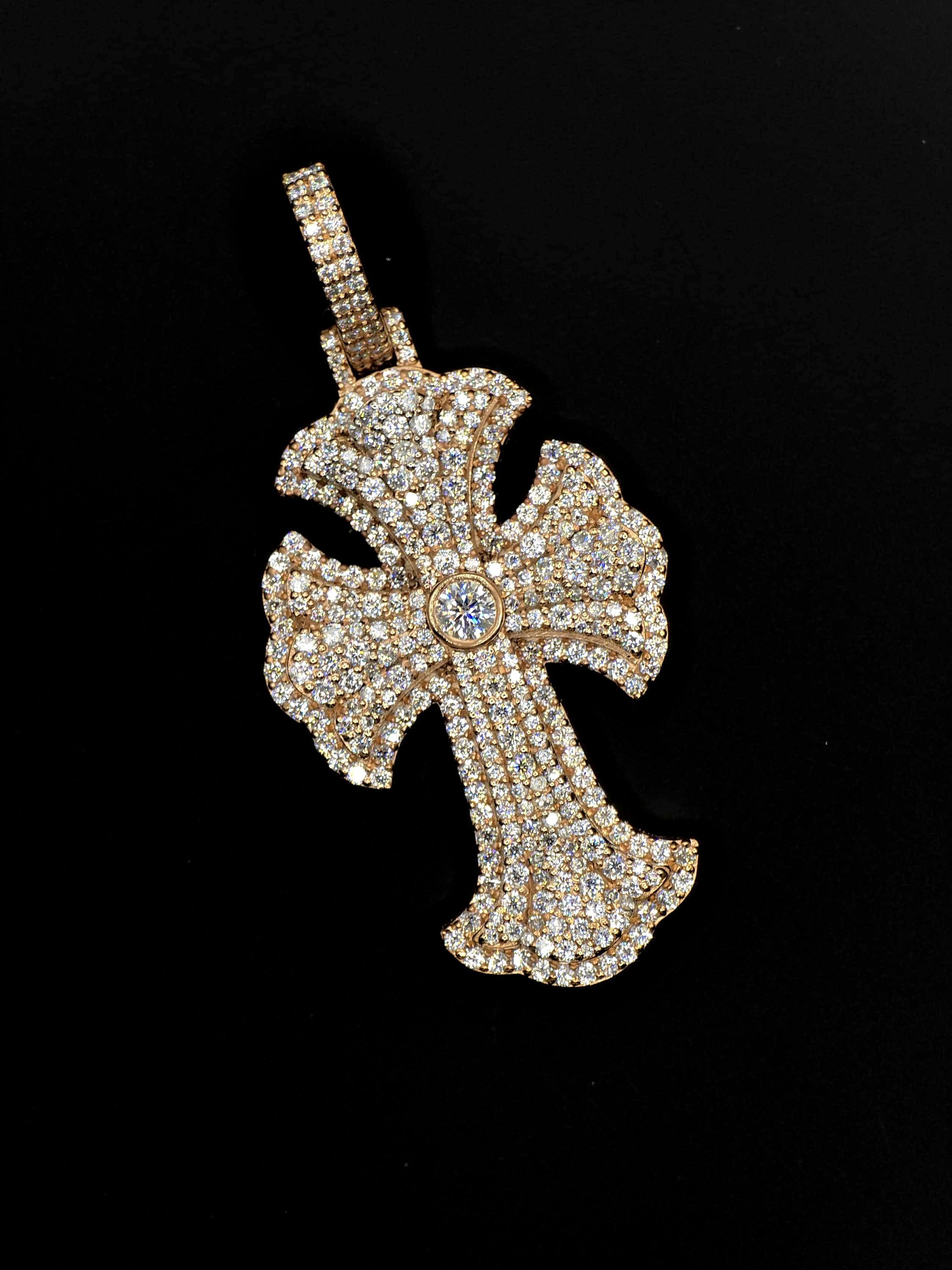 Iced Out Cross Pendant, 1.5