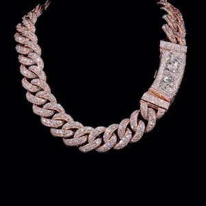 25 mm Designerski łańcuszek Miami Cuban Link, wielokształtne diamenty VS1, niestandardowa kłódka, niestandardowy naszyjnik hip-hopowy Iced Out