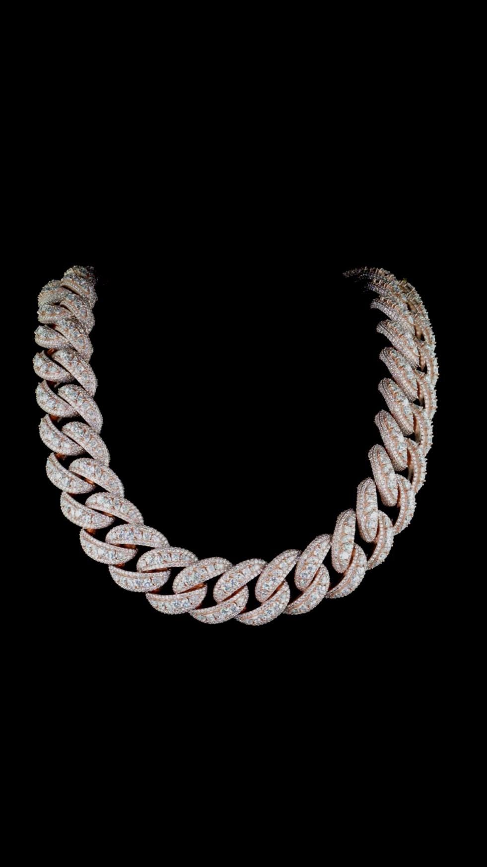 30mm Moissanite Cuban Link Chain | Mixed Cut VVS1 Moissanite