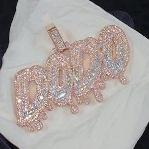 Custom Iced Out VVS1 Moissanite Pendant, Custom Letter Pendant, Customized Jewelry, Hip Hop Pendant, Unisex Pendant, Pass Diamond Tester
