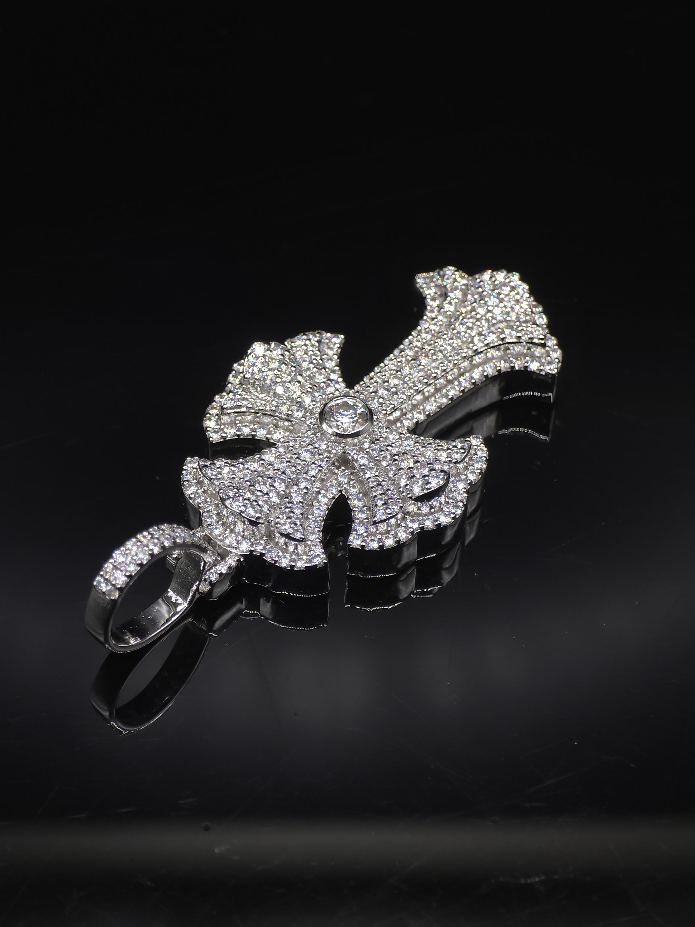 Iced Out Cross Pendant, 1.5