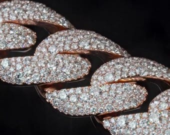 22mm Mosaic Set Miami Cuban Link Chain | VVS1 Moissanite Diamonds