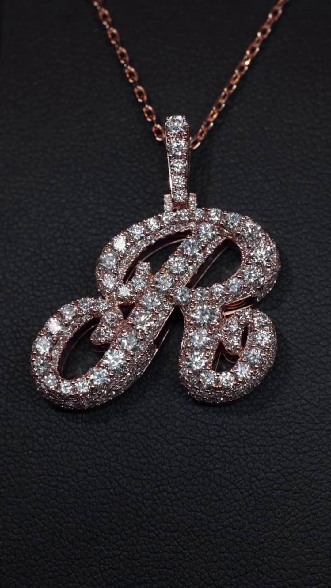 Lab Grown Diamond Initial Pendant Letter R in 925 Sterling Silver or ...