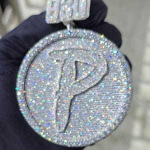 Custom made Iced Out Hip Hop Pendant | Chunky Reversible Moissanite pendant | 925 Silver / 10K Gold | Custom Handmade Moissanite Jewelry