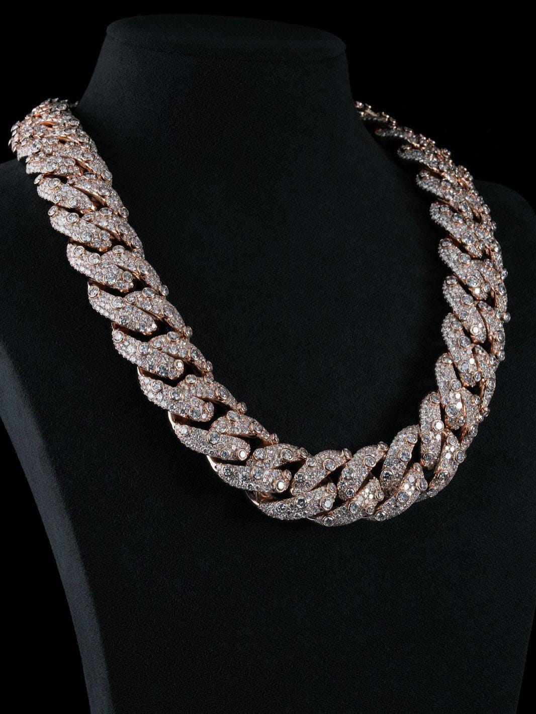 26mm Iced Out Cuban Link Chain | VVS Moissanite Hip Hop Necklace