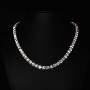 2-6mm VVS1 Moissanite sterling silver tennis chains and bracelets, Diamond tennis necklace, Iced out chain, Anniversary gift for him or her