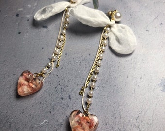 Bell dry flower earrings