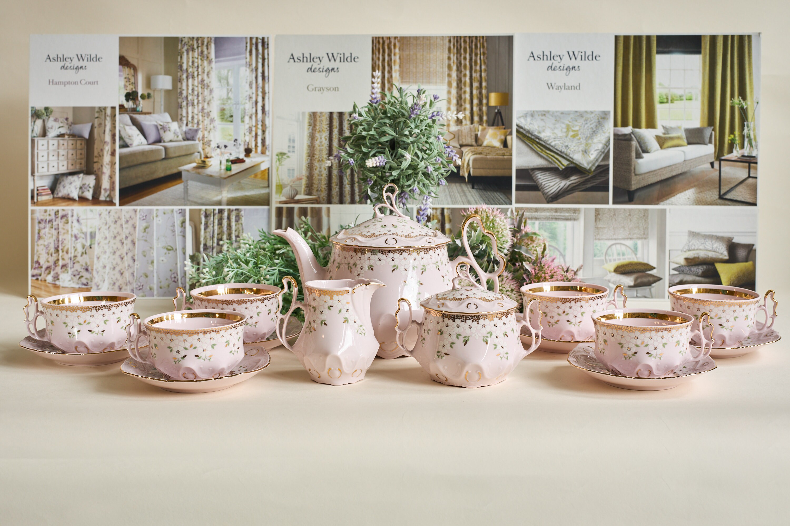 Lot De Tasses En Porcelaine Herrandiz Espagne - Blanc à Pois - Vintage