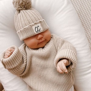 knit baby sweater and beanie - Newborn outfit set - knit baby toddler jumper and hat - newborn gift - oversized baby jumper - toddler jumper