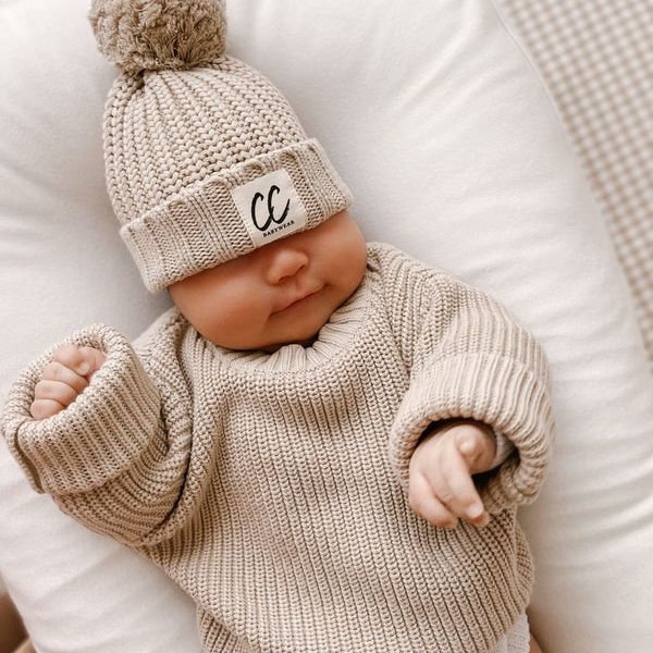 knit baby sweater and beanie - Newborn outfit set - knit baby toddler jumper and hat - newborn gift - oversized baby jumper - toddler jumper