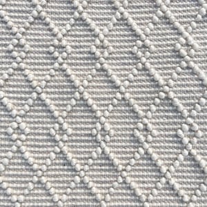 Handwoven Chunky Wool Rug | Light Grey Diamond Trellis Area Rugs 5x7 | Soft Textured Pebble Loop Carpet for Living Room Bedroom