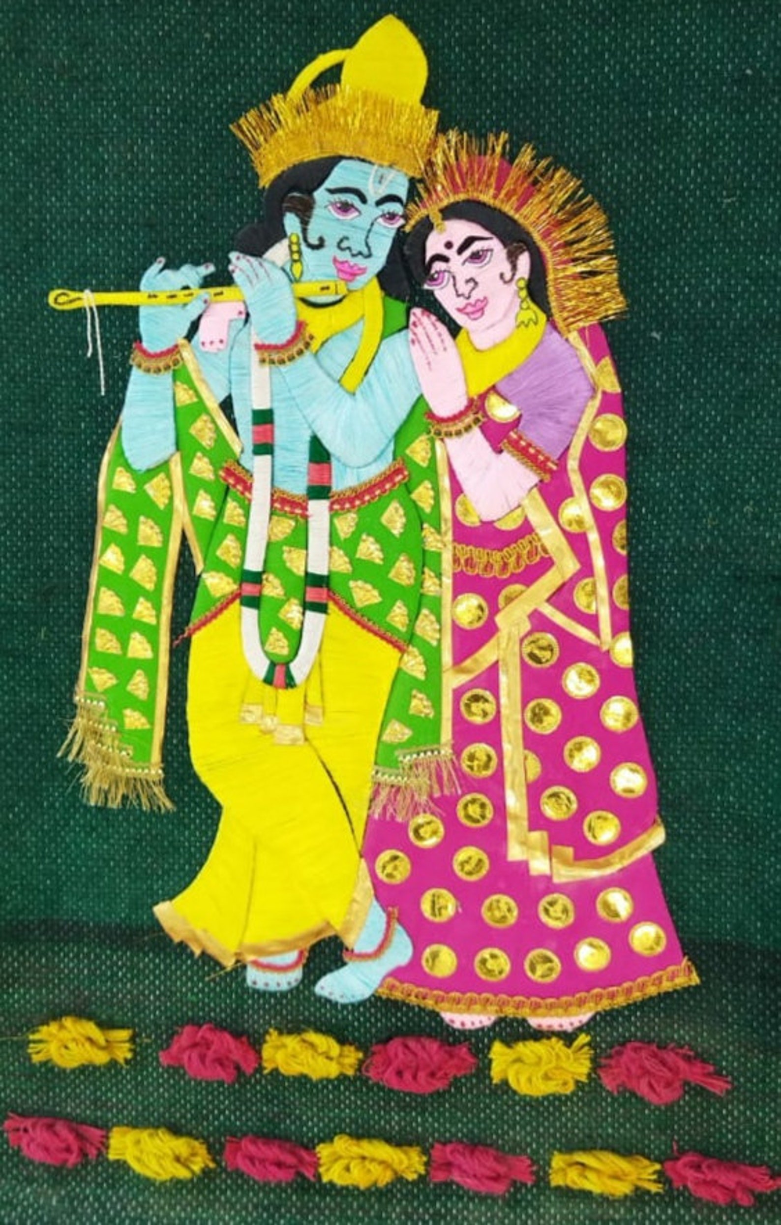 Lord Radha Krishna Wall Hanging Hindu God Wall Hanging Etsy