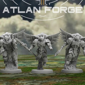 Angelic Knights Ophanim | Grimdark Sci-fi | Tabletop Gaming Miniature | 28 mm 32 mm scale | Premium Resin | 3D Printed | Model | Atlan Forge