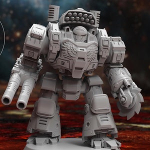 Marine Dreadnought | Grimdark Sci-fi | Tabletop Gaming Miniature | 28 mm 32 mm scale | Premium Resin | 3D Printed | Fig Model | Atlan Forge