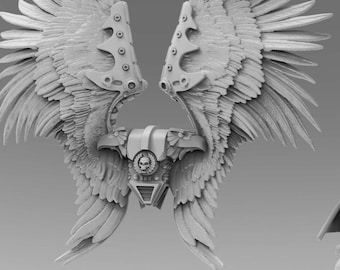Angel wings bits | Angelic Veterans | Grimdark Sci-fi | Tabletop Miniature | 28 mm 32 mm scale | Premium Resin | 3D Printed | Atlan Forge