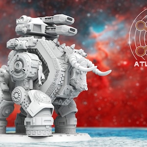 Minoan Taurus Dreadnought | Grimdark Sci-fi | Tabletop Gaming Miniature | 28 mm 32 mm scale | Premium Resin | 3D Printed | Fig | Atlan Forge