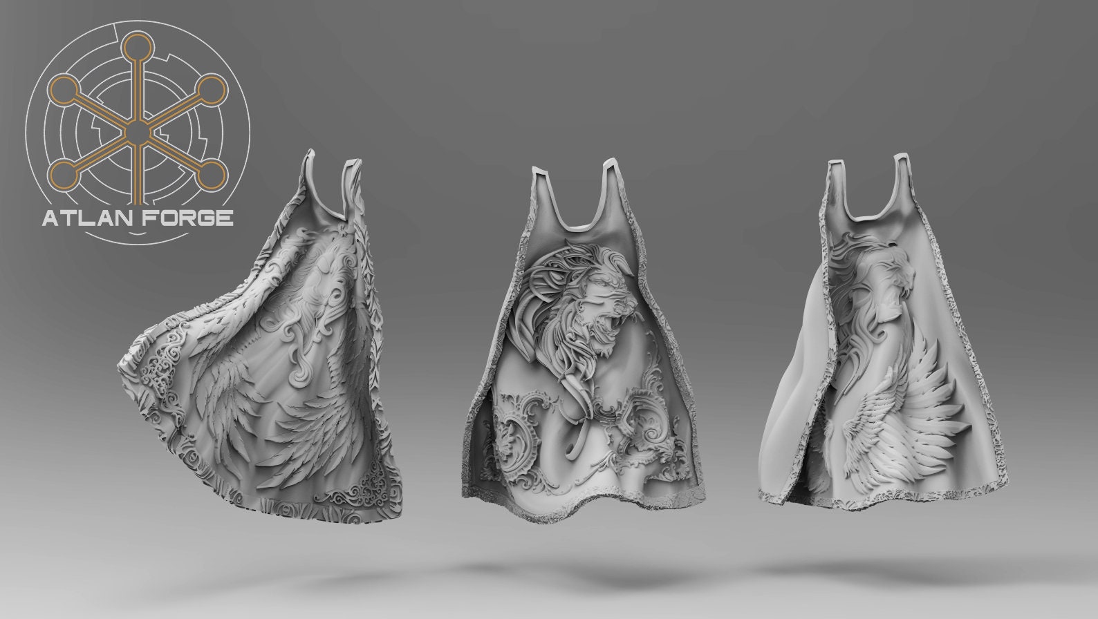 Cloak bits | Angelic Lion Knights | Grimdark Sci-fi | Tabletop Miniature | 28 mm 32 mm scale | Premium Resin | 3D Printed | Atlan Forge