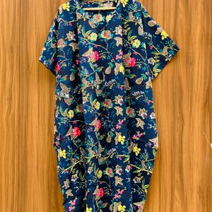 Floral Cotton Kaftan Dress: Boho Summer Loungewear