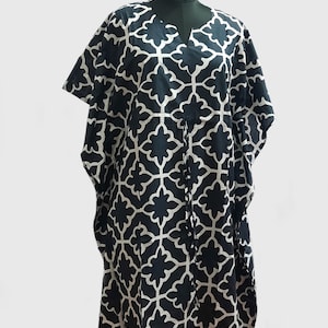 Original Hand Block Print Cotton Kaftan | Boho Caftan Dress | Beach & Resort Wear | Vacation, Cruise, Pool Cover Up |Party And Lounge Outfit