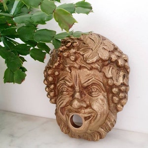 Metal Mask Baccus Mask Decor Wall Mask Fontain Decor Outdoor fountain Drinking Fountain
