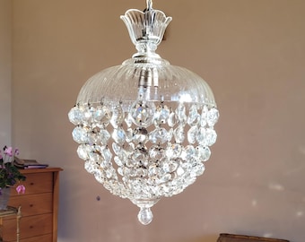 Antique Italian Crystal Chandelier Antique Ceiling Light With Crystal Drops Crystal Chandelier Florentine Chandelier Romantic Light
