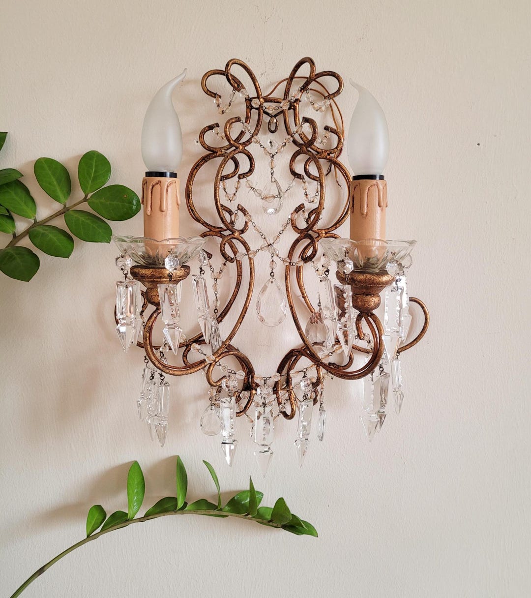 Antique Italian Gilded Gold Tole Applique Wrought Iron Gilded Wall ...
